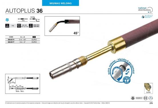 Trafimet Mig AUTOPLUS 36 (340 А возд. охл.) 3м  45°